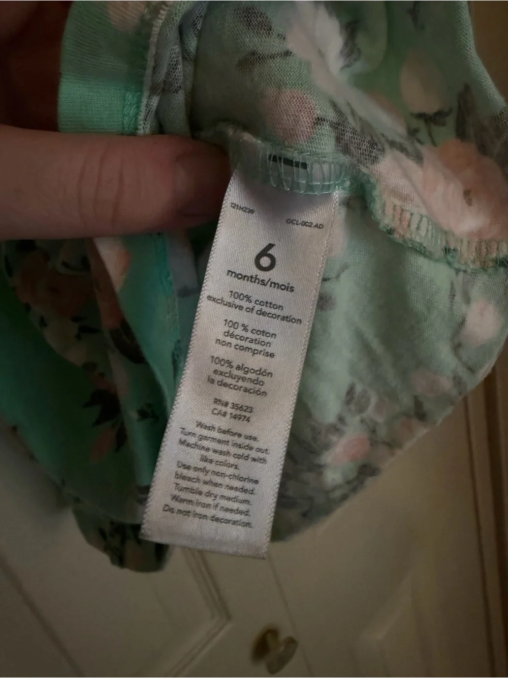 Carters floral Tiffany Blue Green baby doll dress shirt top 6 months girls